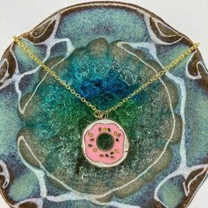 Handmade Pink Frosted Doughnut Earrings